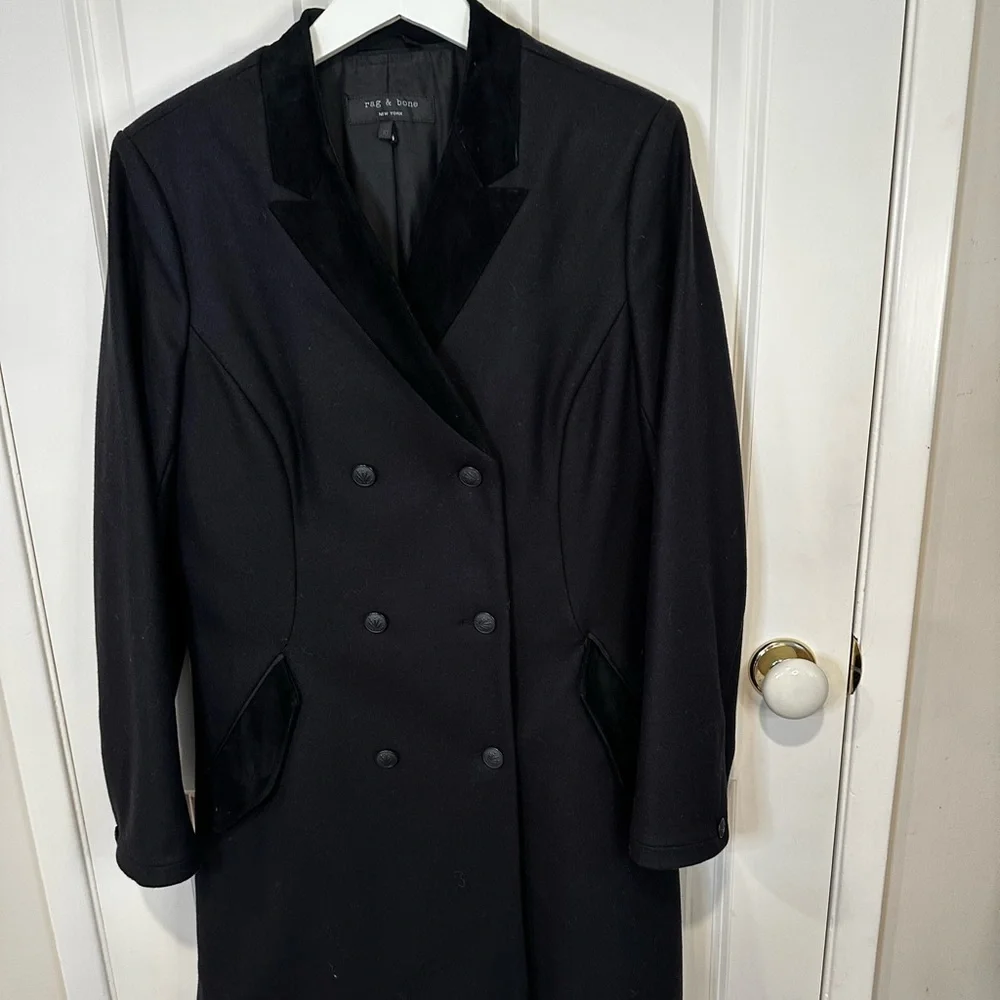 Rag & Bone navy with Black trim Double-Breasted coats - Picture 1 of 9